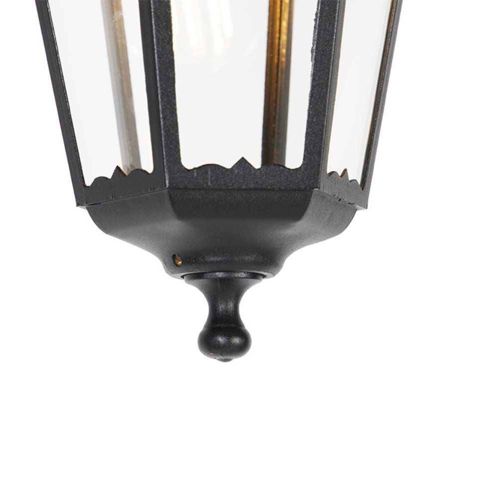 Qazqa Außen-Deckenleuchte Havana, ohne Leuchtmittel, Kaltweiß, QAZQA Außen Hän ge leuchte, e27, Schwarz, Aluminium, classic-antique – Bild 5 von 5
