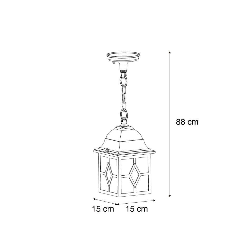 Qazqa Außen-Deckenleuchte London, ohne Leuchtmittel, Neutralweiß, QAZQA Außen Hän ge leuchte, e27, gold, Aluminium, classic-antique – Bild 2 von 5