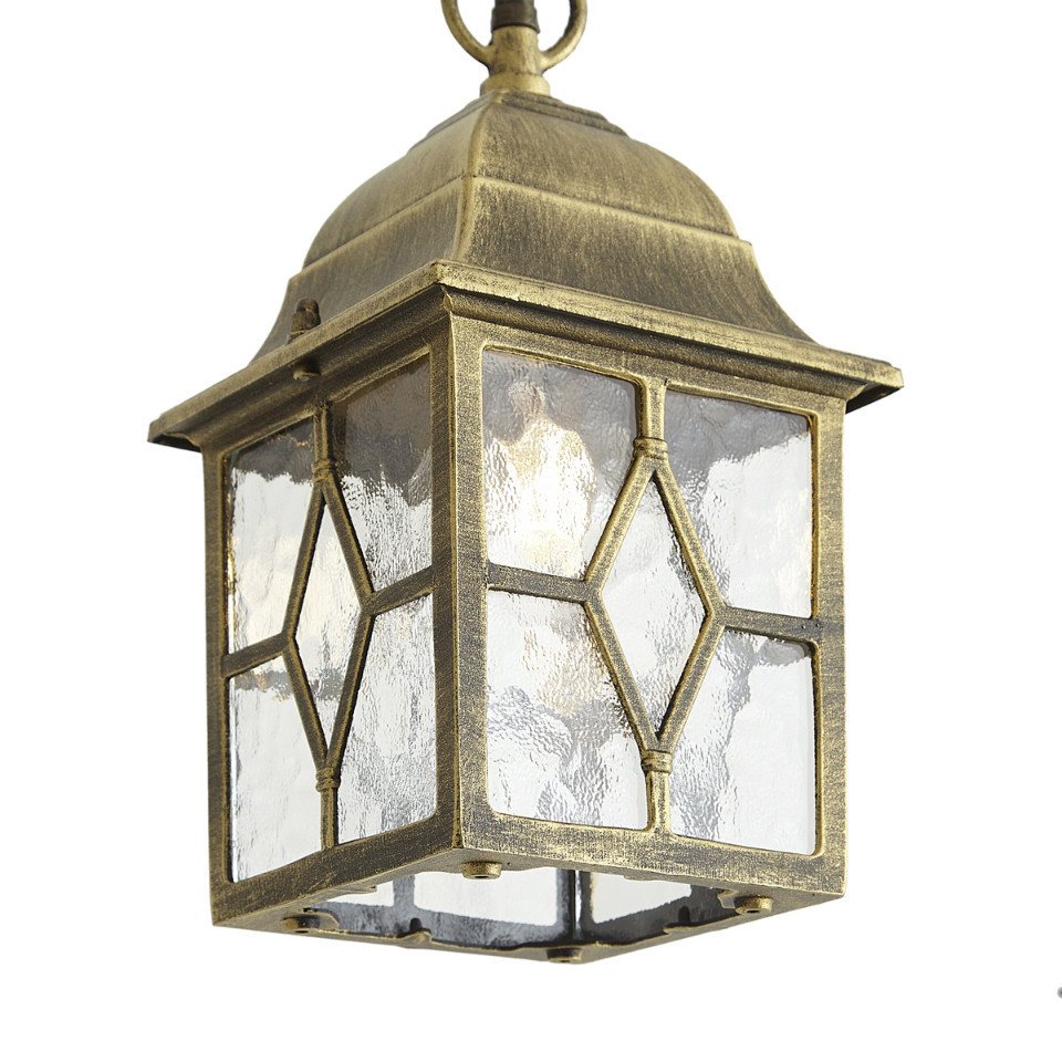 Qazqa Außen-Deckenleuchte London, ohne Leuchtmittel, Neutralweiß, QAZQA Außen Hän ge leuchte, e27, gold, Aluminium, classic-antique – Bild 3 von 5