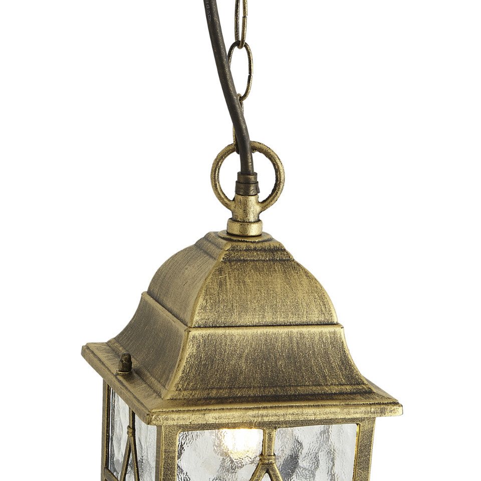 Qazqa Außen-Deckenleuchte London, ohne Leuchtmittel, Neutralweiß, QAZQA Außen Hän ge leuchte, e27, gold, Aluminium, classic-antique – Bild 4 von 5