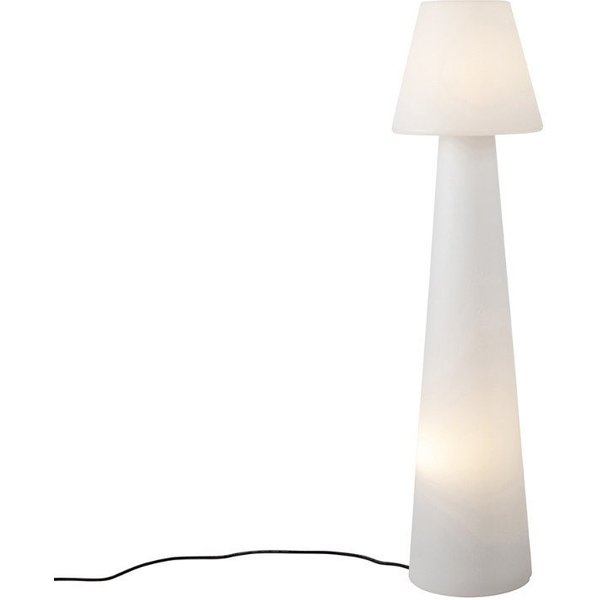 Qazqa Außen-Stehlampe Katrijn, ohne Leuchtmittel, Kaltweiß, QAZQA Außen Boden leuchte, e27, Weiß, Kunststoff, Modern