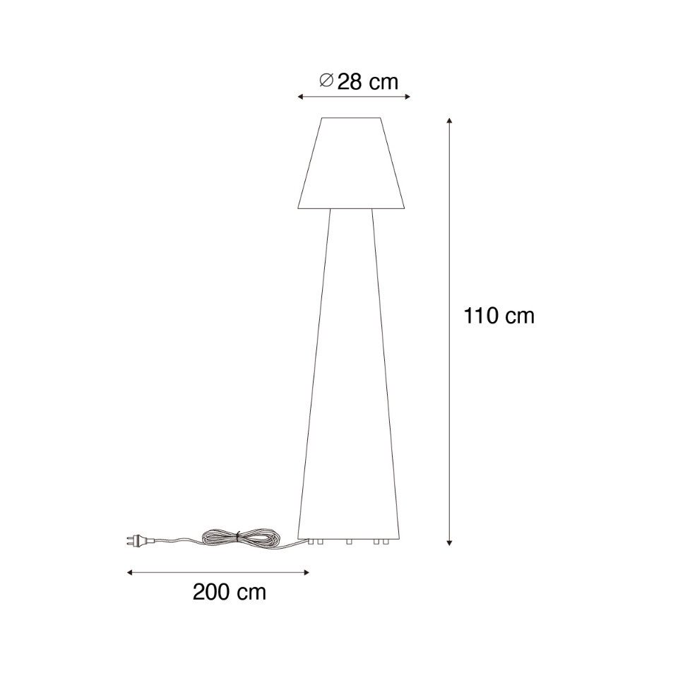 Qazqa Außen-Stehlampe Katrijn, ohne Leuchtmittel, Kaltweiß, QAZQA Außen Boden leuchte, e27, Weiß, Kunststoff, Modern – Bild 3 von 5