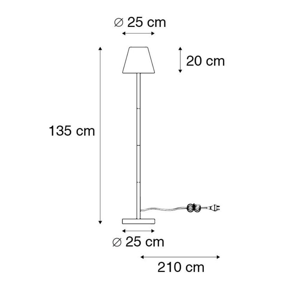 Qazqa Außen-Stehlampe Virginia, ohne Leuchtmittel, Warmweiß, QAZQA Außen Boden leuchte, e27, Schwarz, Stahl, Design – Bild 2 von 5