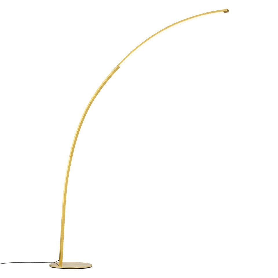 Qazqa Bogenlampe Arlow, Dimmbar, LED fest integriert, Extra-Warmweiß, QAZQA Bogen lampe, integrated, Gold, Metall, Modern – Bild 4 von 5