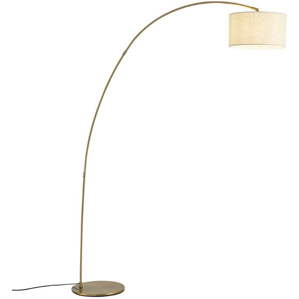 Qazqa Bogenlampe Vinossa, ohne Leuchtmittel, Warmweiß, QAZQA Bogen lampe, e27, Beige, Metall, Modern