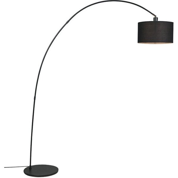 Qazqa Bogenlampe Vinossa, ohne Leuchtmittel, Warmweiß, QAZQA Bogen lampe, e27, Schwarz, Stahl, Modern
