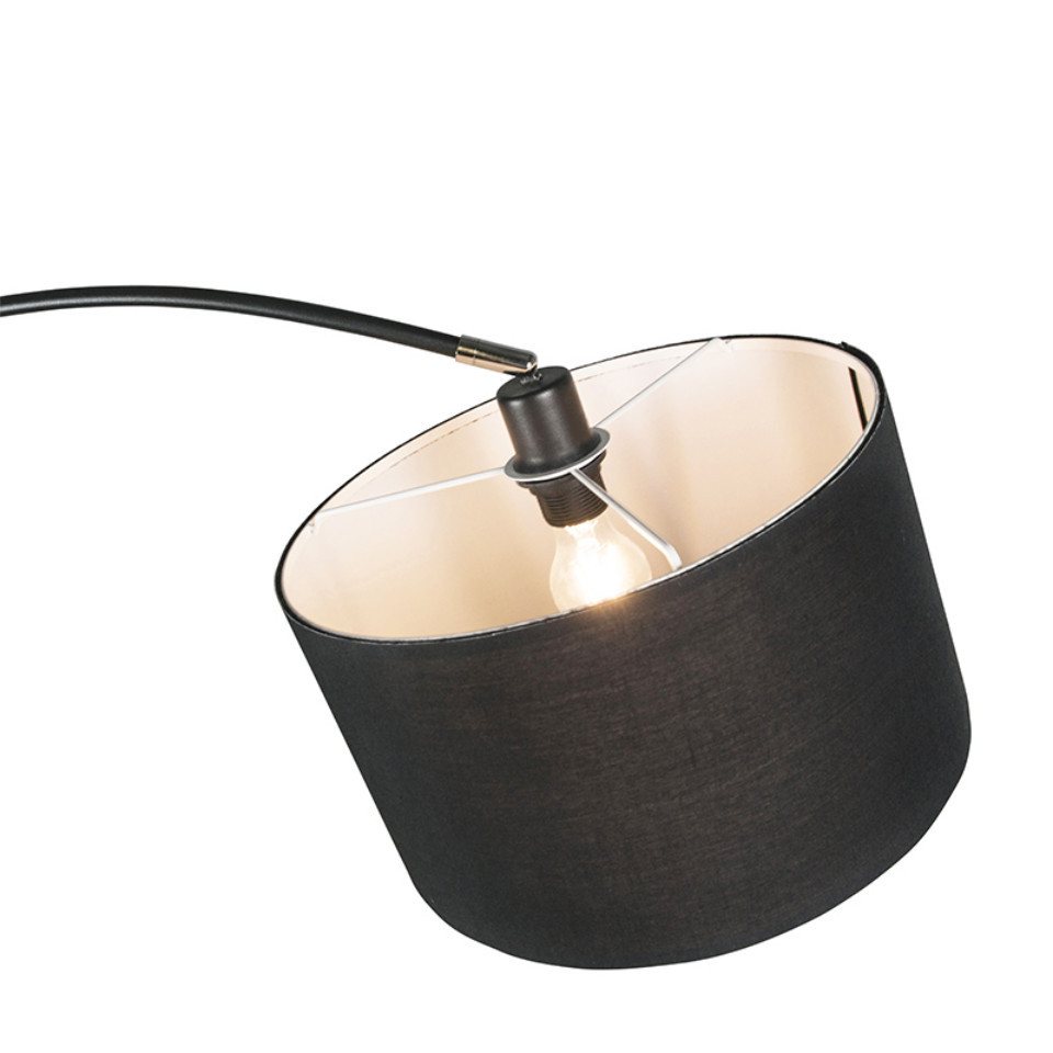 Qazqa Bogenlampe Vinossa, ohne Leuchtmittel, Warmweiß, QAZQA Bogen lampe, e27, Schwarz, Stahl, Modern – Bild 4 von 5