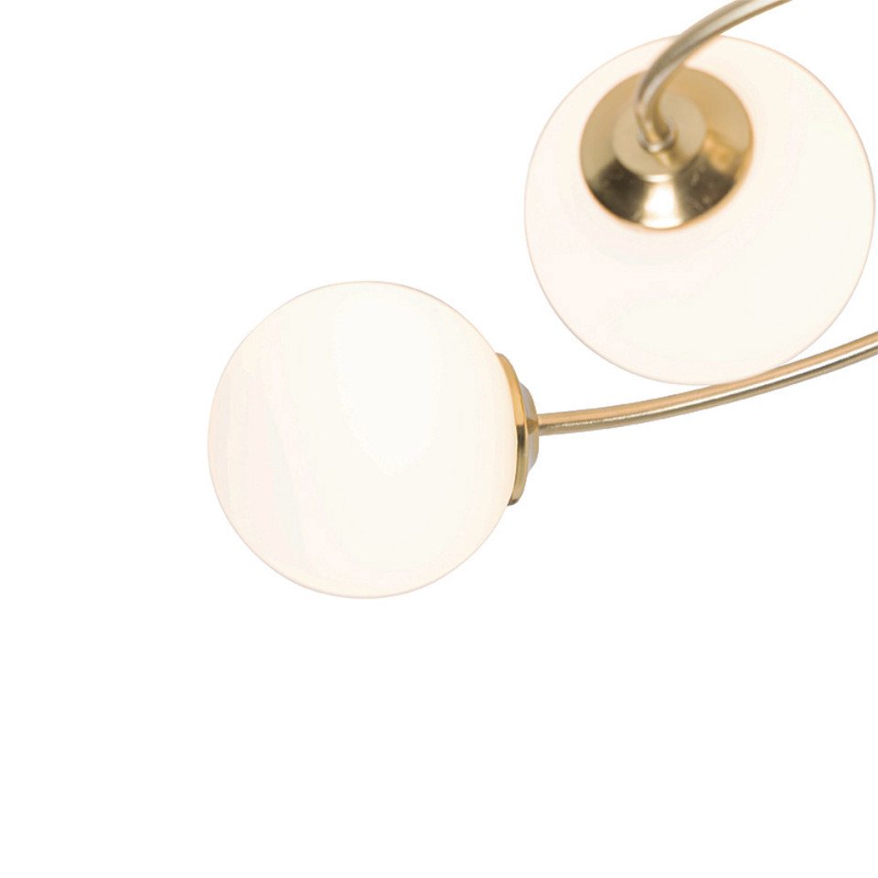 Qazqa Deckenleuchte Athens-opal, ohne Leuchtmittel, Warmweiß, QAZQA Deckenleuchte, g9, gold, Stahl, Modern – Bild 2 von 5
