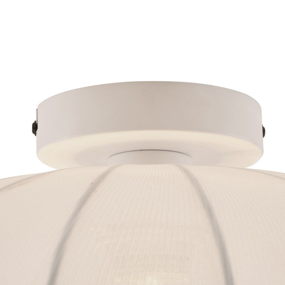 Qazqa Deckenleuchte Bida, ohne Leuchtmittel, Extra-Warmweiß, QAZQA Deckenleuchte, e27, Weiß, Textil, Japandi – Bild 3 von 5