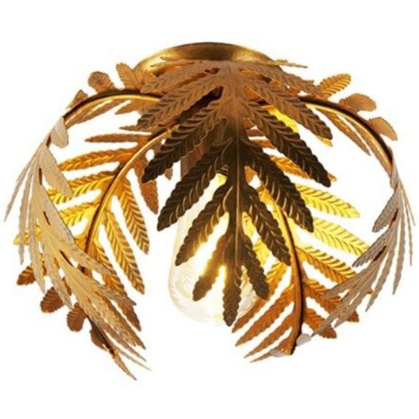 Qazqa Deckenleuchte Botanica, Smarte Leuchte, LED wechselbar, Warmweiß, QAZQA Deckenleuchte, e27, Gold, Stahl, Retro