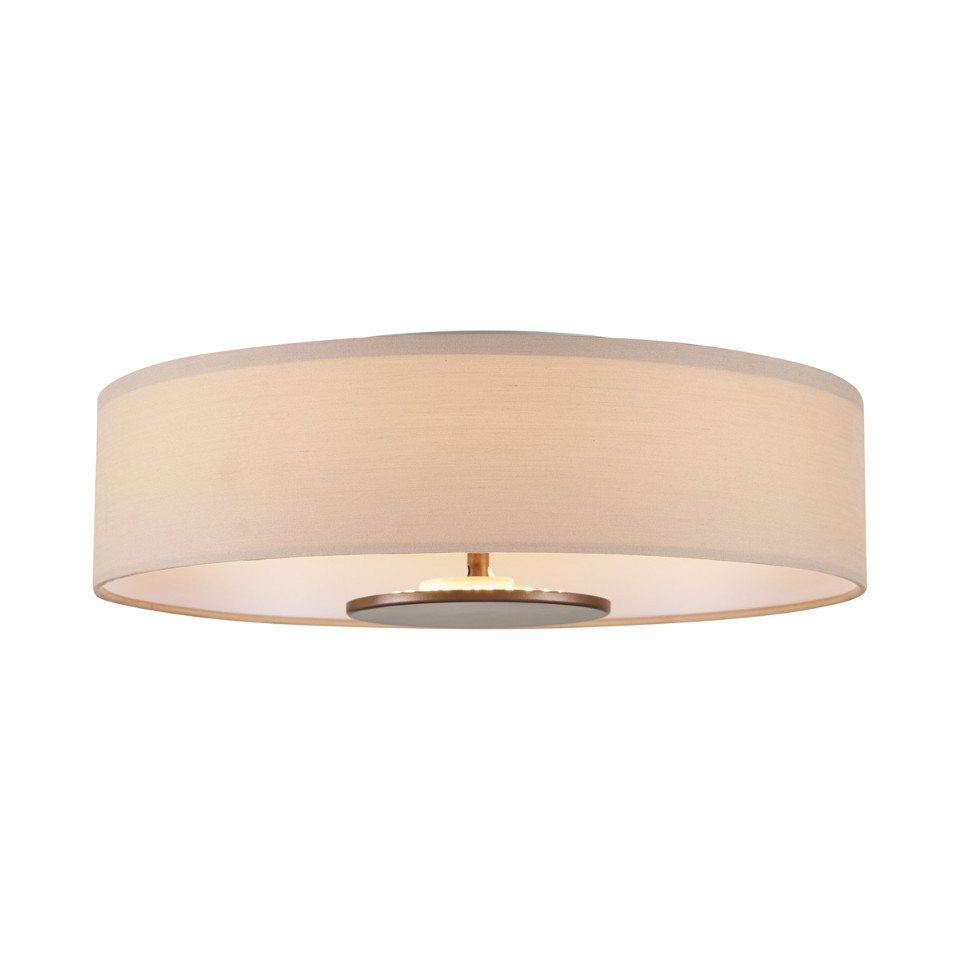 Qazqa Deckenleuchte Bredow, LED fest integriert, Extra-Warmweiß, QAZQA Deckenleuchte, integrated, Weiß, Textil, Modern – Bild 5 von 5