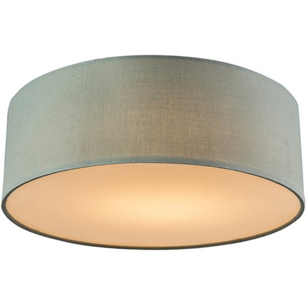 Qazqa Deckenleuchte Drum led, LED wechselbar, Extra-Warmweiß, QAZQA Deckenleuchte, led-module, Grün, Textil, Modern