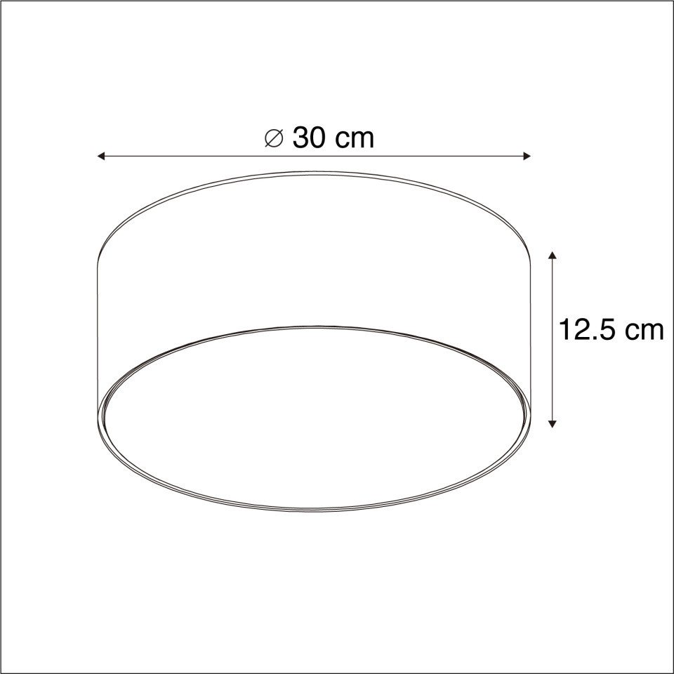 Qazqa Deckenleuchte Drum led, LED wechselbar, Extra-Warmweiß, QAZQA Deckenleuchte, led-module, Grün, Textil, Modern – Bild 3 von 5