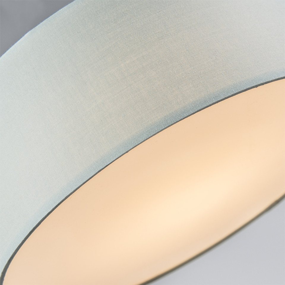 Qazqa Deckenleuchte Drum led, LED wechselbar, Extra-Warmweiß, QAZQA Deckenleuchte, led-module, Grün, Textil, Modern – Bild 4 von 5