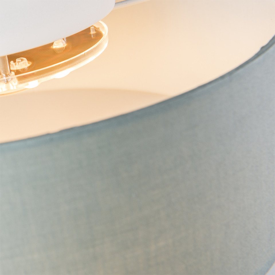 Qazqa Deckenleuchte Drum led, LED wechselbar, Extra-Warmweiß, QAZQA Deckenleuchte, led-module, Grün, Textil, Modern – Bild 5 von 5