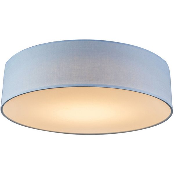 Qazqa Deckenleuchte Drum led, LED fest integriert, Extra-Warmweiß, QAZQA Deckenleuchte, integrated, Blau, Textil, Modern