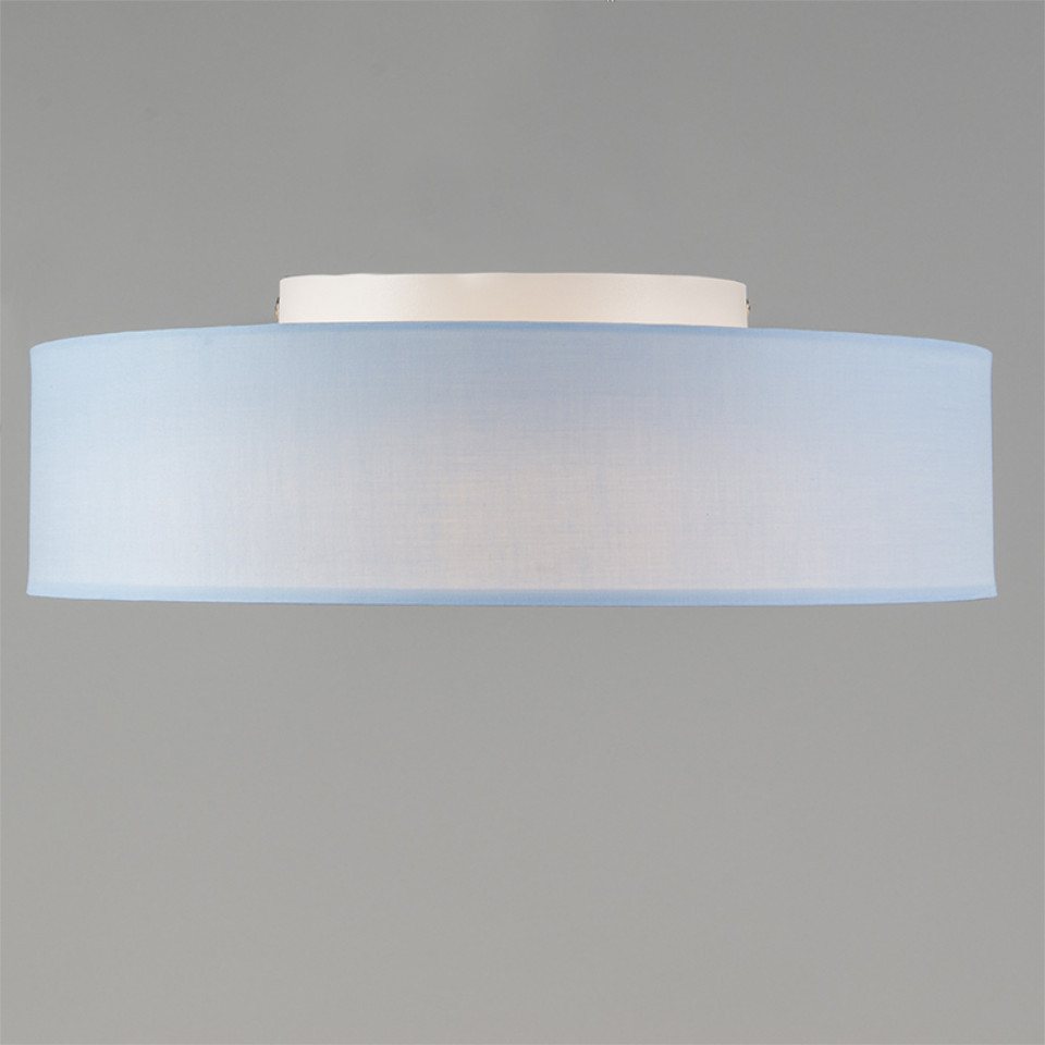 Qazqa Deckenleuchte Drum led, LED fest integriert, Extra-Warmweiß, QAZQA Deckenleuchte, integrated, Blau, Textil, Modern – Bild 2 von 5