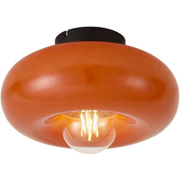 Qazqa Deckenleuchte Glaze, ohne Leuchtmittel, Warmweiß, QAZQA Deckenleuchte, e27, Orange, Metall, Retro
