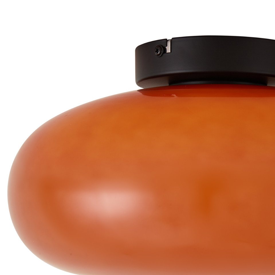Qazqa Deckenleuchte Glaze, ohne Leuchtmittel, Warmweiß, QAZQA Deckenleuchte, e27, Orange, Metall, Retro – Bild 3 von 5