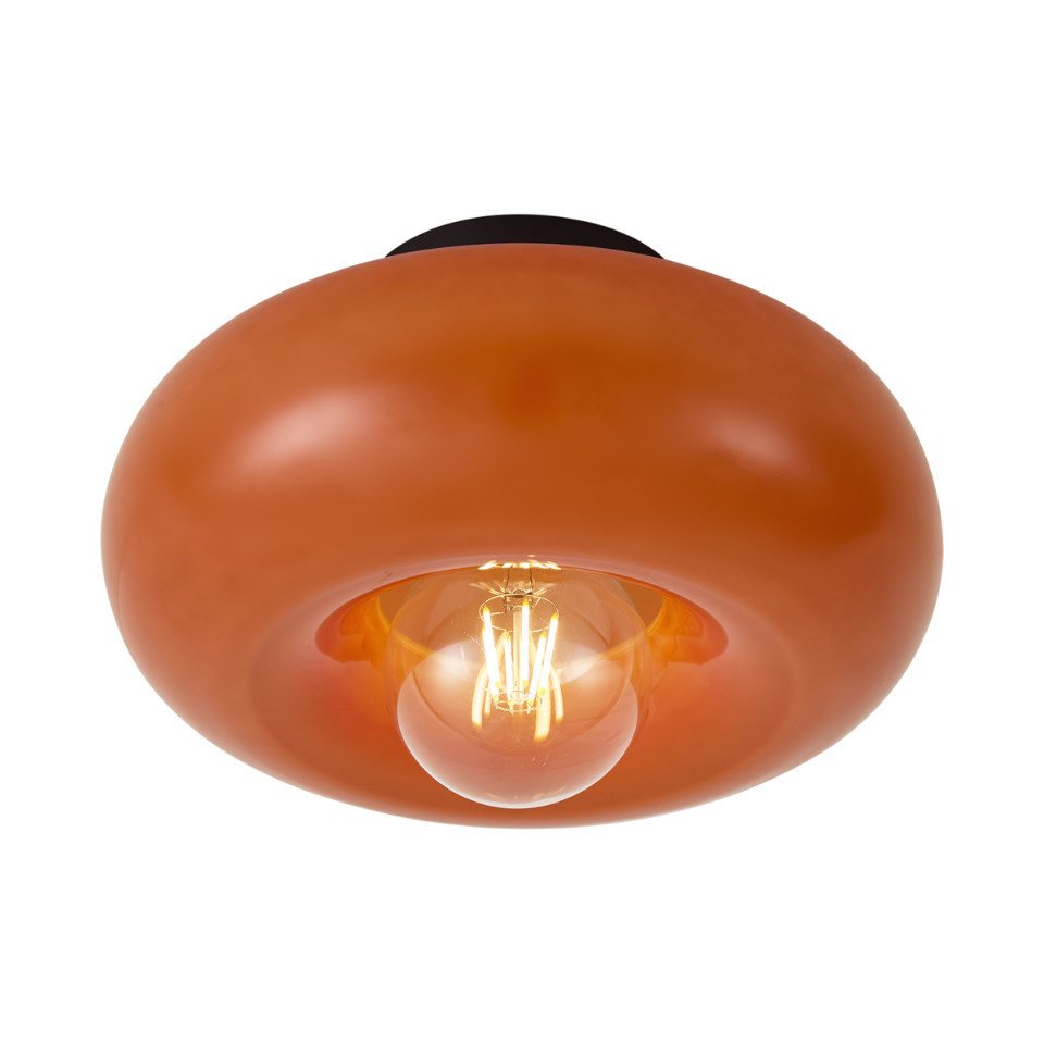 Qazqa Deckenleuchte Glaze, ohne Leuchtmittel, Warmweiß, QAZQA Deckenleuchte, e27, Orange, Metall, Retro – Bild 4 von 5