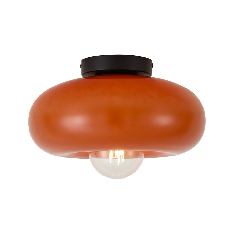 Qazqa Deckenleuchte Glaze, ohne Leuchtmittel, Warmweiß, QAZQA Deckenleuchte, e27, Orange, Metall, Retro – Bild 5 von 5