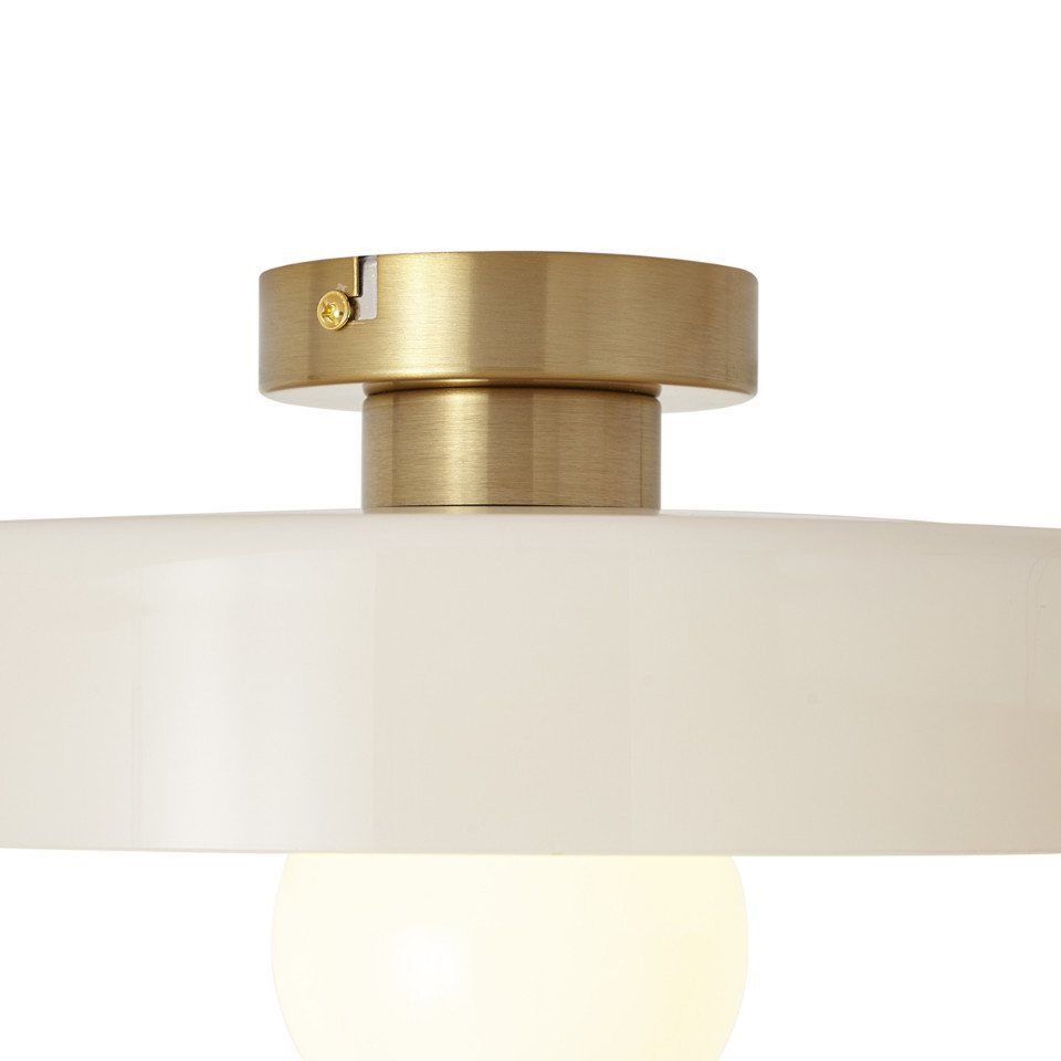 Qazqa Deckenleuchte Jina, ohne Leuchtmittel, Neutralweiß, QAZQA Deckenleuchte, e27, Beige, Glas, Retro – Bild 3 von 5