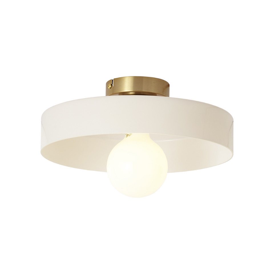 Qazqa Deckenleuchte Jina, ohne Leuchtmittel, Neutralweiß, QAZQA Deckenleuchte, e27, Beige, Glas, Retro – Bild 4 von 5