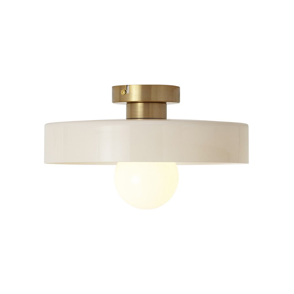 Qazqa Deckenleuchte Jina, ohne Leuchtmittel, Neutralweiß, QAZQA Deckenleuchte, e27, Beige, Glas, Retro – Bild 5 von 5