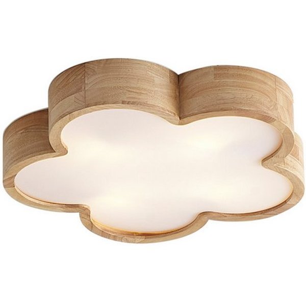 Qazqa Deckenleuchte Lucille, ohne Leuchtmittel, E27, Braun, Für Kinder, Holz, 4-flammig