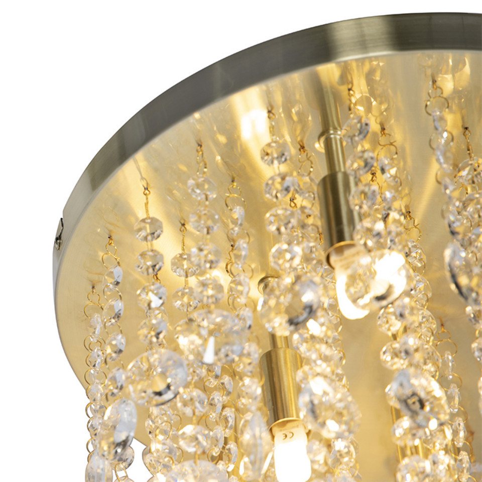 Qazqa Deckenleuchte Medusa, ohne Leuchtmittel, Warmweiß, QAZQA Deckenleuchte, g9, Gold, Glas, Art Deco – Bild 5 von 5