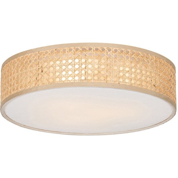 Qazqa Deckenleuchte Tromma, ohne Leuchtmittel, Warmweiß, QAZQA Deckenleuchte, e27, Naturel, Rattan, Japandi