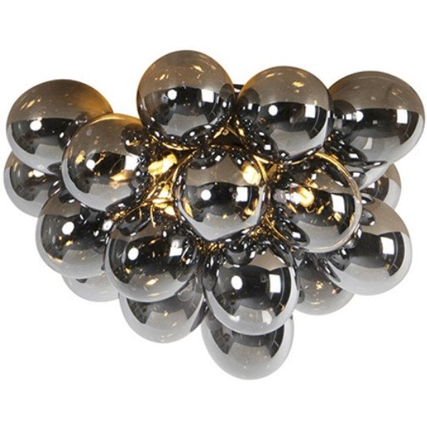 Qazqa Deckenleuchte Uvas, ohne Leuchtmittel, Warmweiß, QAZQA Deckenleuchte, g9, Schwarz, Glas, Design
