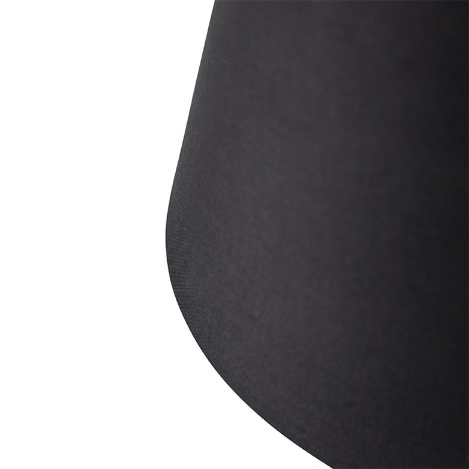 Qazqa Lampenschirm Rond schuin katoen, QAZQA Lampenschirm, Schwarz, Textil, Modern – Bild 2 von 5