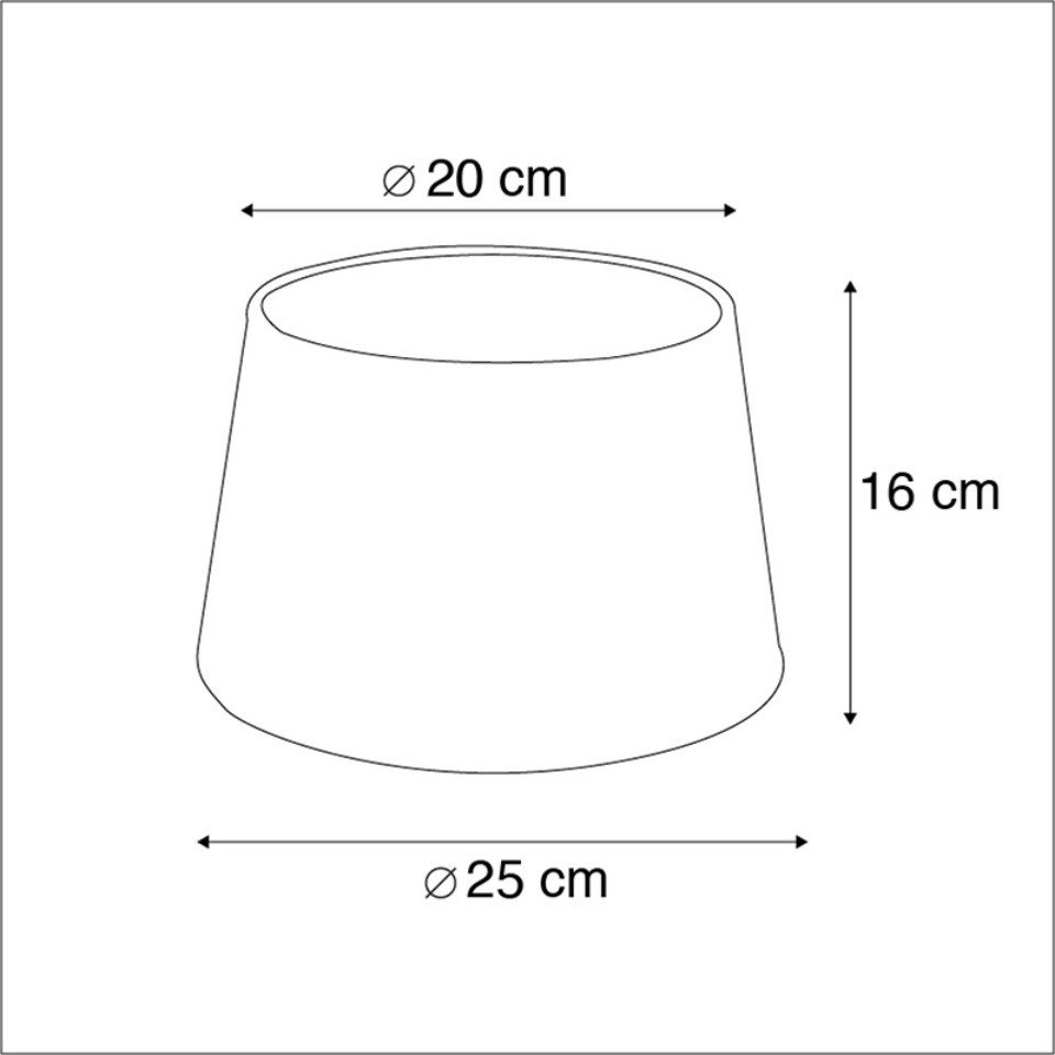 Qazqa Lampenschirm Rond schuin katoen, QAZQA Lampenschirm, Schwarz, Textil, Modern – Bild 3 von 5