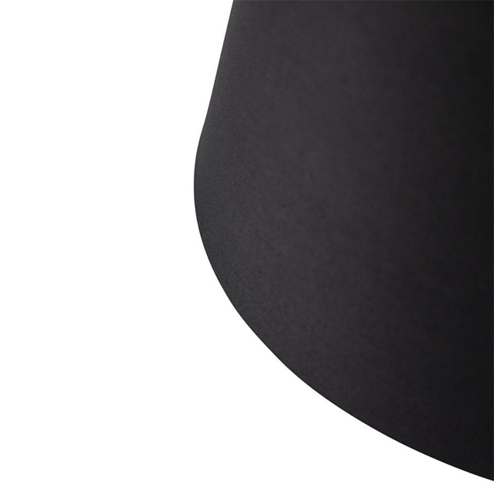 Qazqa Lampenschirm Rond schuin katoen, QAZQA Lampenschirm, Schwarz, Textil, Modern – Bild 2 von 5