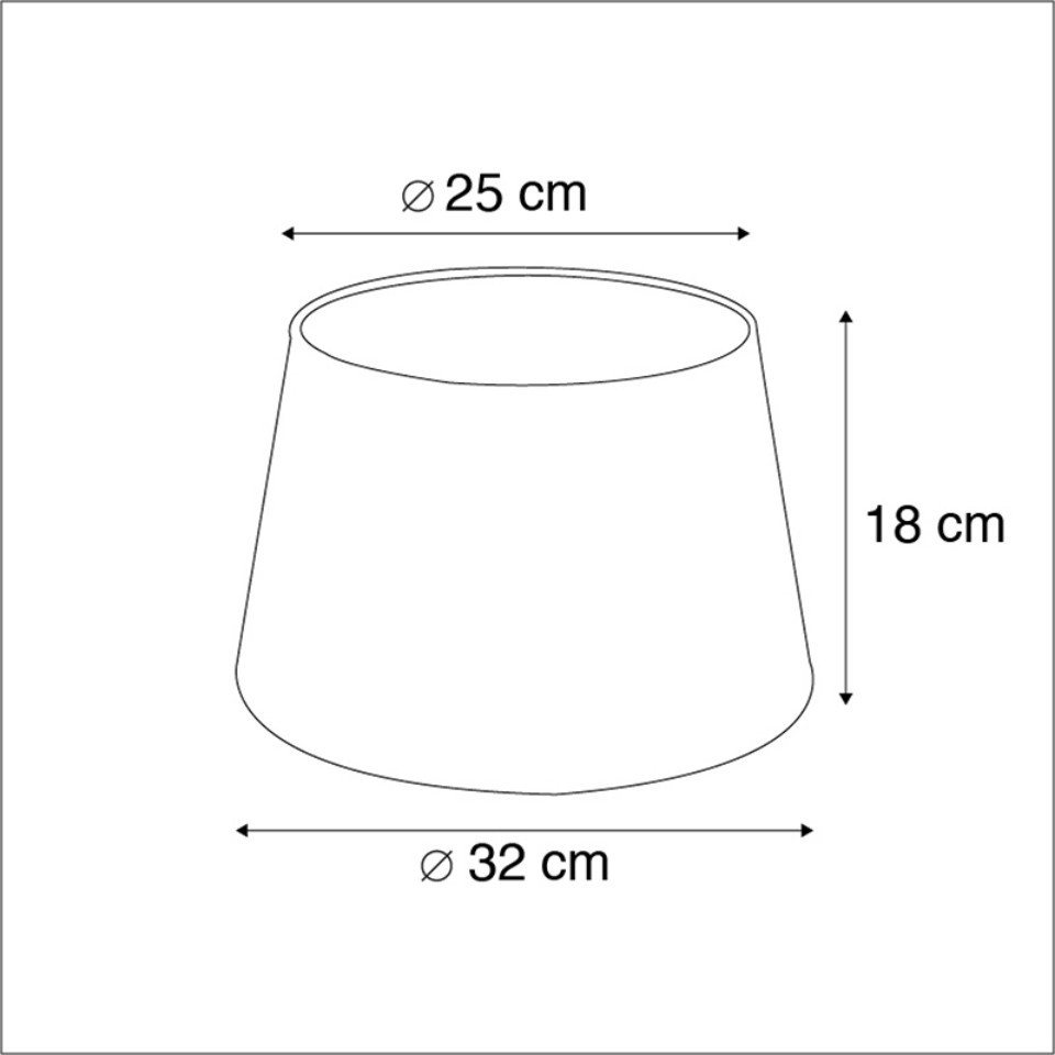 Qazqa Lampenschirm Rond schuin katoen, QAZQA Lampenschirm, Schwarz, Textil, Modern – Bild 3 von 5