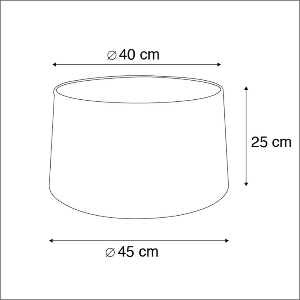 Qazqa Lampenschirm Rond schuin katoen, QAZQA Lampenschirm, Schwarz, Textil, Modern – Bild 3 von 5