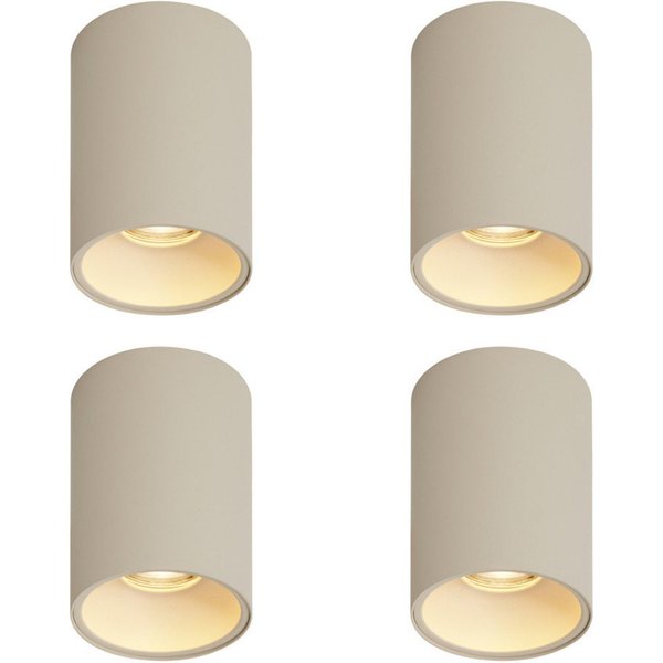 Qazqa LED Aufbaustrahler 108436, ohne Leuchtmittel, Extra-Warmweiß, QAZQA Aufbau spot, gu10, Beige, Aluminium, Modern