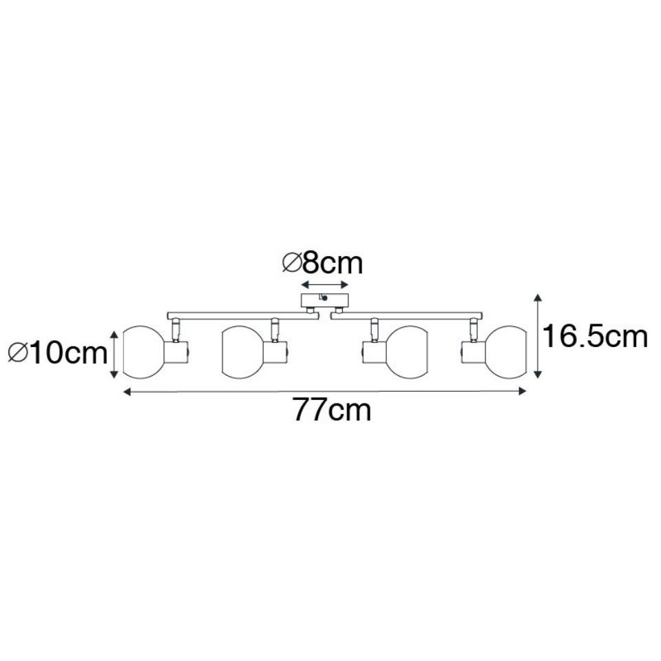 Qazqa LED Aufbaustrahler Vidro, ohne Leuchtmittel, Warmweiß, QAZQA Aufbau spot, e14, Schwarz, Glas, Art Deco – Bild 2 von 5