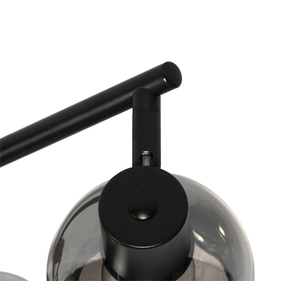 Qazqa LED Aufbaustrahler Vidro, ohne Leuchtmittel, Warmweiß, QAZQA Aufbau spot, e14, Schwarz, Glas, Art Deco – Bild 4 von 5