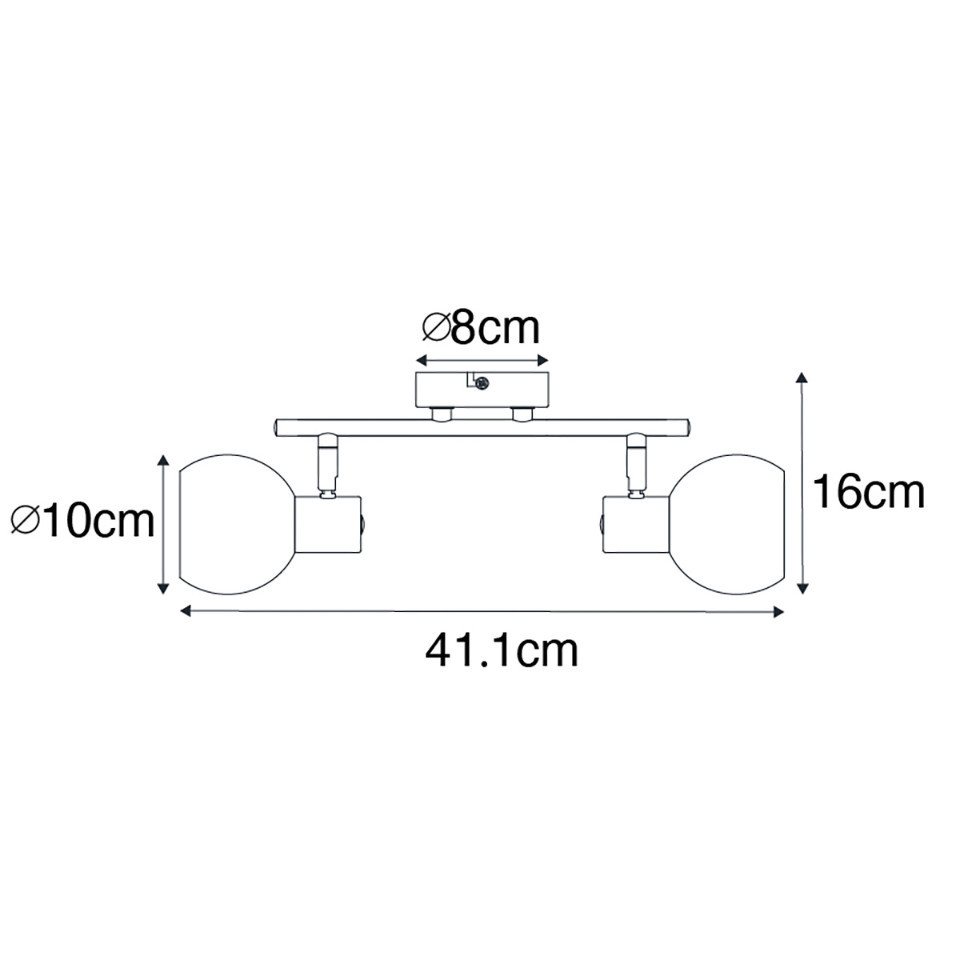 Qazqa LED Aufbaustrahler Vidro, Dimmbar, LED wechselbar, Extra-Warmweiß, QAZQA Aufbau spot, e14, Schwarz, Glas, Art Deco – Bild 3 von 5