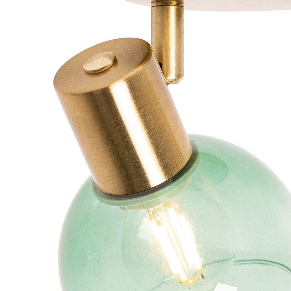 Qazqa LED Aufbaustrahler Vidro, ohne Leuchtmittel, Warmweiß, QAZQA Aufbau spot, e14, Grün, Stahl, Art Deco – Bild 5 von 5