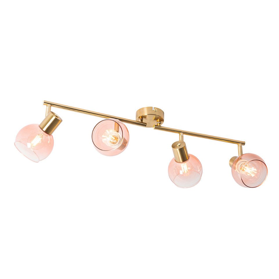 Qazqa LED Aufbaustrahler Vidro, ohne Leuchtmittel, Warmweiß, QAZQA Aufbau spot, e14, Rosa, Stahl, Art Deco – Bild 5 von 5