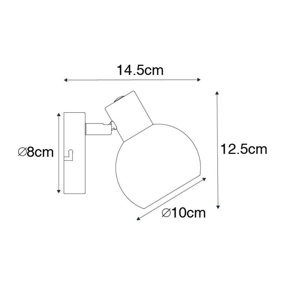 Qazqa LED Aufbaustrahler Vidro, ohne Leuchtmittel, Warmweiß, QAZQA Aufbau spot, e14, Schwarz, Glas, Art Deco – Bild 2 von 5