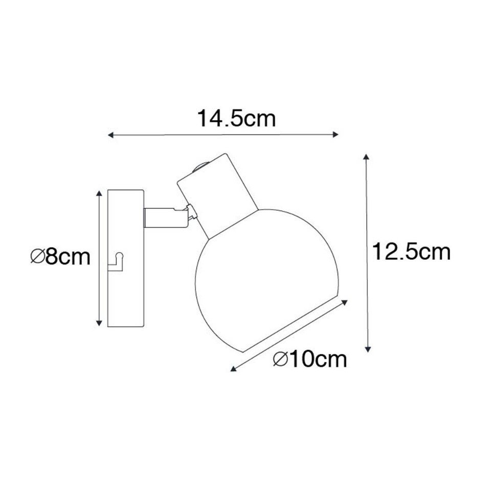 Qazqa LED Aufbaustrahler Vidro, Dimmbar, LED wechselbar, Extra-Warmweiß, QAZQA Aufbau spot, e14, Schwarz, Glas, Art Deco – Bild 2 von 5