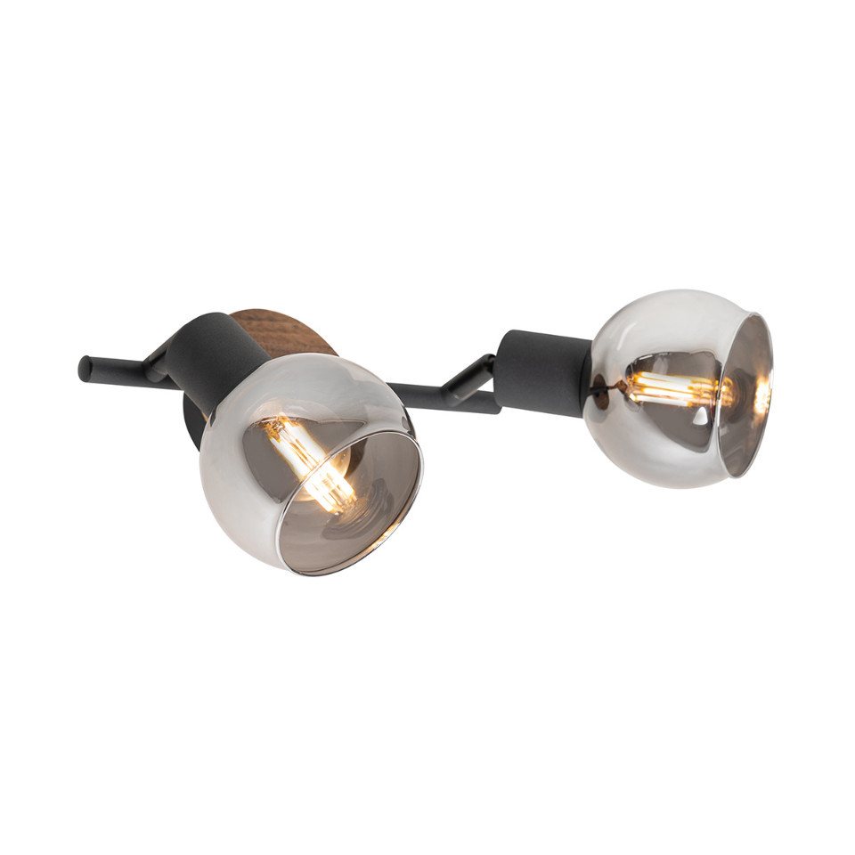 Qazqa LED Aufbaustrahler Vidro, ohne Leuchtmittel, Warmweiß, QAZQA Aufbau spot, e14, Grau, Glas, Modern – Bild 2 von 5