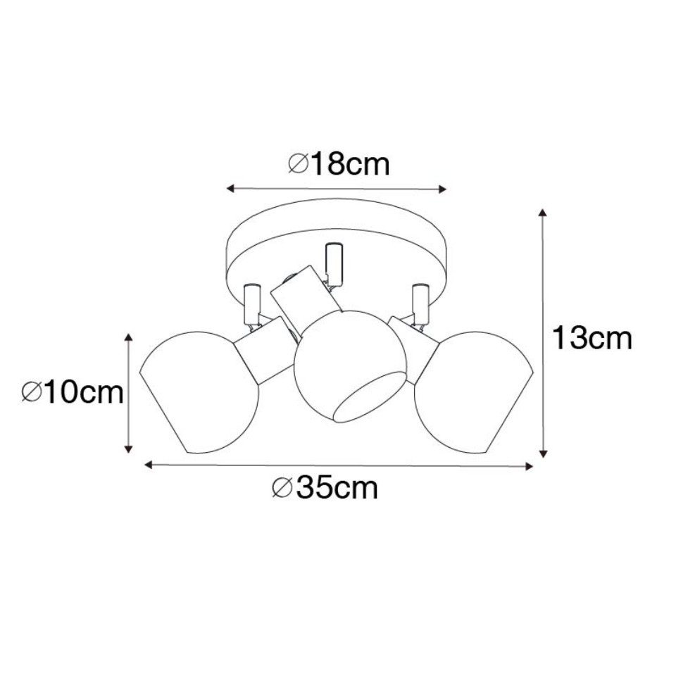 Qazqa LED Aufbaustrahler Vidro, ohne Leuchtmittel, Warmweiß, QAZQA Aufbau spot, e14, Schwarz, Glas, Art Deco – Bild 2 von 5