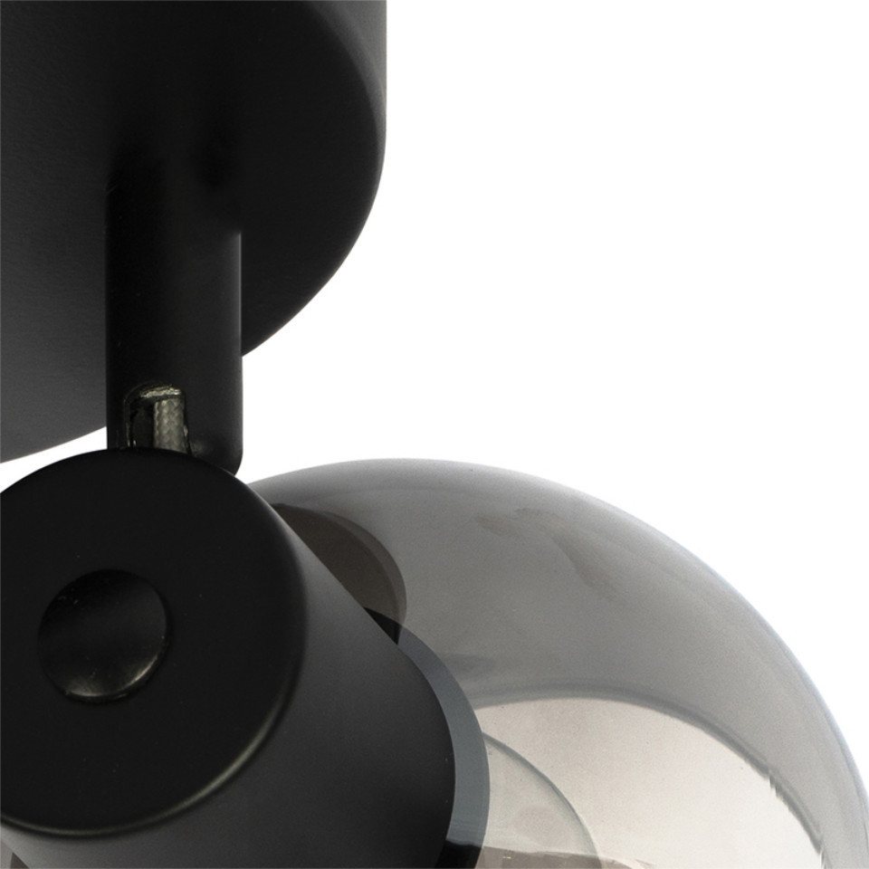 Qazqa LED Aufbaustrahler Vidro, ohne Leuchtmittel, Warmweiß, QAZQA Aufbau spot, e14, Schwarz, Glas, Art Deco – Bild 4 von 5