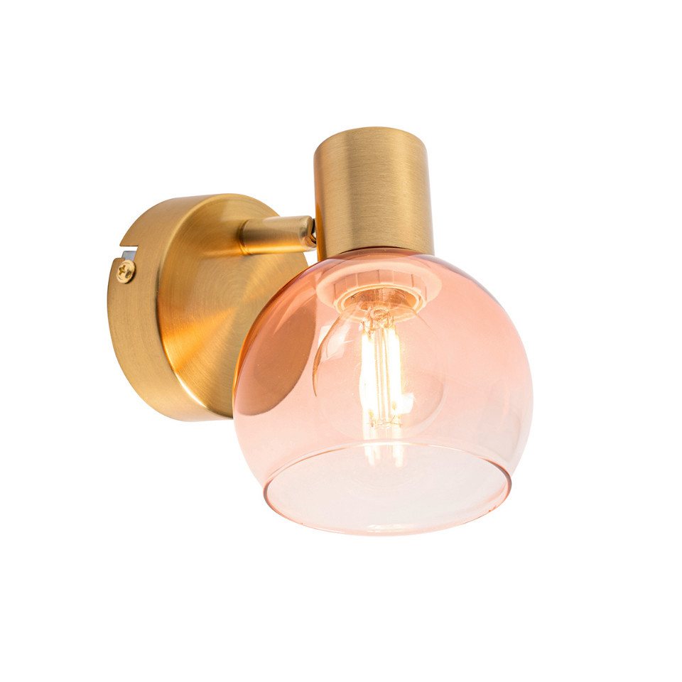 Qazqa LED Aufbaustrahler Vidro, ohne Leuchtmittel, Warmweiß, QAZQA Aufbau spot, e14, Rosa, Stahl, Art Deco – Bild 2 von 5