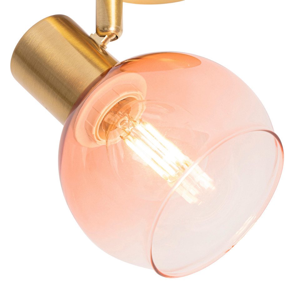 Qazqa LED Aufbaustrahler Vidro, ohne Leuchtmittel, Warmweiß, QAZQA Aufbau spot, e14, Rosa, Stahl, Art Deco – Bild 4 von 5